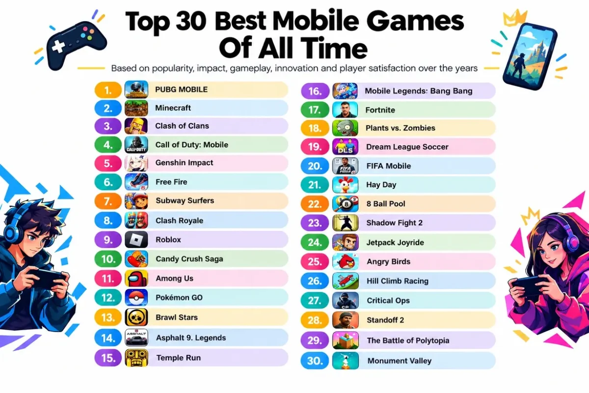 Top 30 Best Mobile Games Of All Time